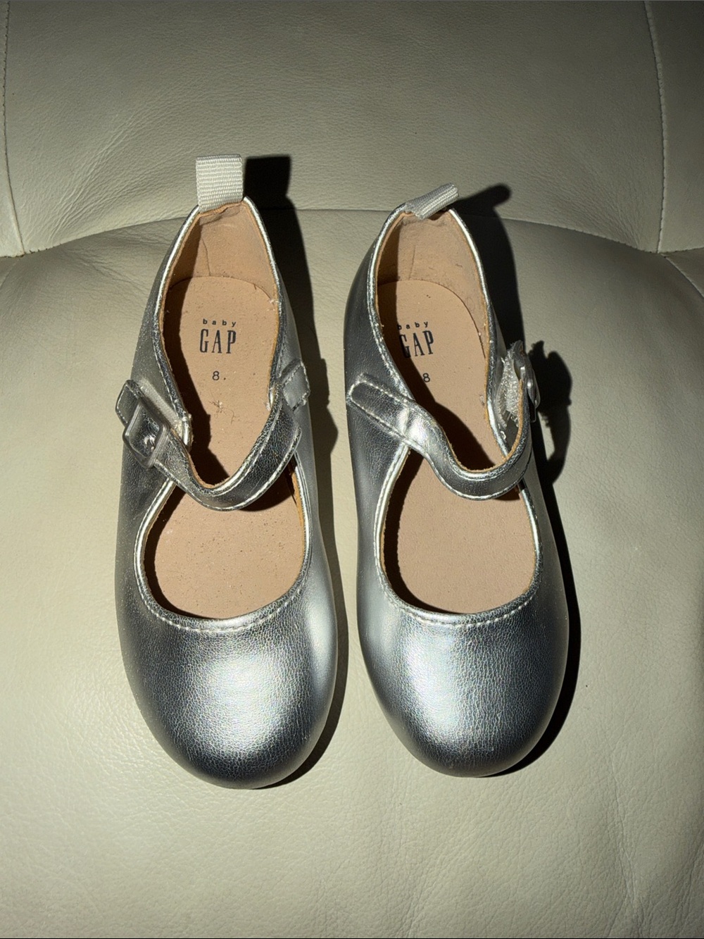 GAP Kids Metallic Silver Mary Jane Flats